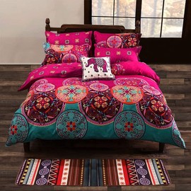 Shatex Twin XL Comforter Set (90x68 Inch) 2 Piece Daybed Bedding Sets All Season - Bohemian Western Pattern - Salmon Pink Boho Bedding with 1 Pillow Sham