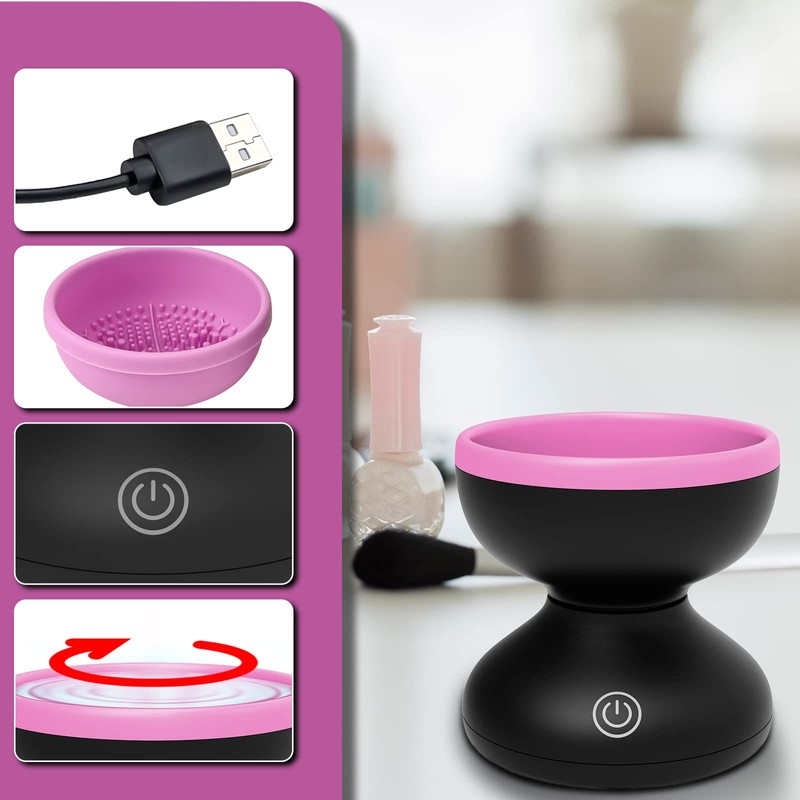 Alljia Makeup Brush Cleaner Machine Quick Cleaning Electric Make up