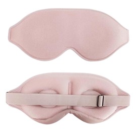 Sleep Eye Mask, 3D Deep Contoured Eye Covers for Sleeping, Block Out Light Eye Mask, Zero Eye Pressure Blindfold for Men Women with Adjustable Strap for Sleeping, Traveling (Pink)