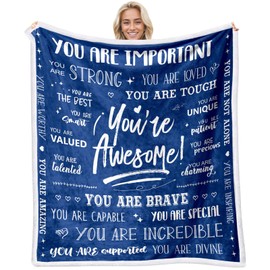 Men Sherpa Blanket Get Well Gifts for Men - You are Awesome 50" x 60" Sherpa Throw Blanket - Inspirational Gift for Him Thinking of You Friendship Feel Better After Surgery Gifts