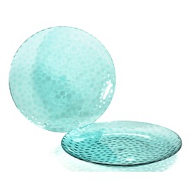 " OCCASIONS " 40 Plates Pack, Disposable Wedding Party Plastic Plates (7'' Appetizer/Dessert Plate, Coastal Clear Blue)