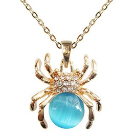 Navachi - Base Metal 18K Gold Plated Round Blue Opal, Gold opal Gold, Opal