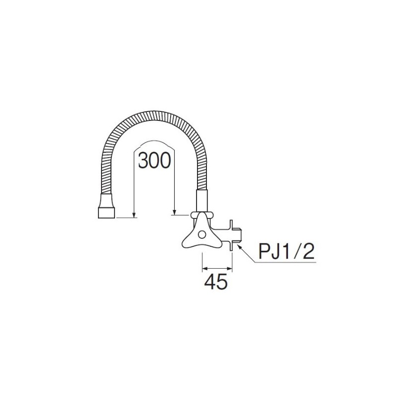 SANEI A286A3-13 Benley Rectangular Freestanding Faucet Pipe Length 11.8 inches