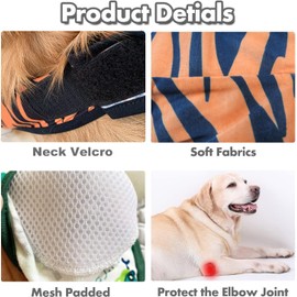 Dog Elbow Protector for Calluses, Dog Joint Recovery Sleeve for Prevent Licking Wound, Elbow Sleeves with Mesh Pad for Medium Large Dogs (Tiger, XXL)