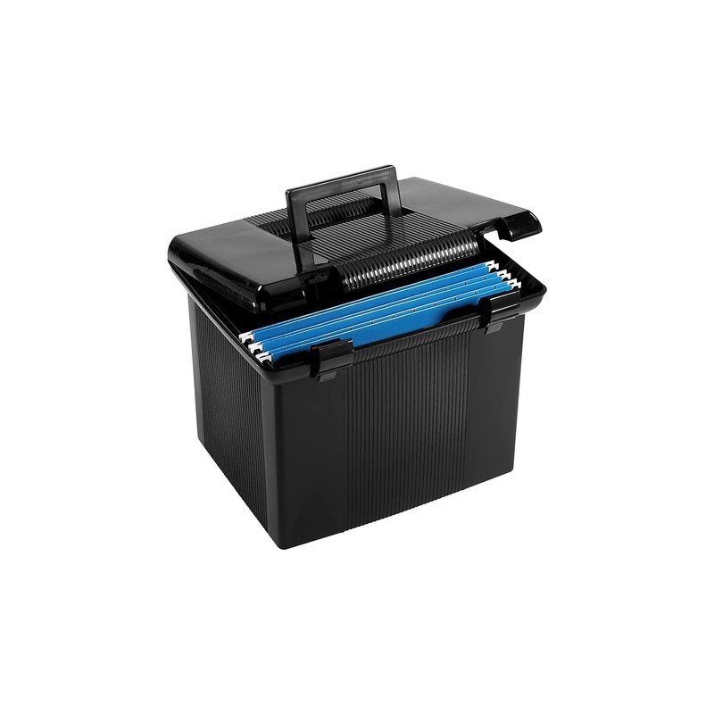 Pendaflex Portable File Box, Black, 11"H x 14" W x