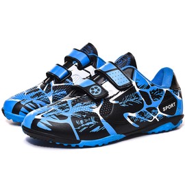 BAODLE Children's Football Boots Boys FG/AG Outdoor Football Shoes Girls TF Football Professional Training Shoes, 166tf blue, 28 EU
