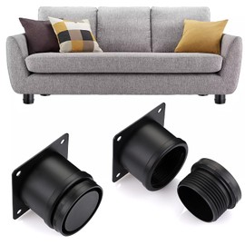 BTSKY 4Pcs 2 Inch Stainless Steel Furniture Legs Feets - Metal Adjustable Furniture Risers Heavy Duty Replacement Legs Extenders for Cabinet Desk Table Sofa Chair