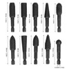 10Pcs Woodworking Grinding Drill 1/4in Hex Shank Engraving File Rotary