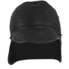 SNUGRUGS Mens Black Real Sheepskin Stud Trapper Hat. Leather Bound