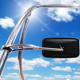 Wakeboard Tower Mirror Chrome 7x13" Convex – Polished Chrome Finish, Vibration‑Free 360° Arm, Fits 2.5" Tubes, Universal Rear View for Wake Surf & Ski