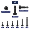 ZAMBASE 100PCS #8x1 Black Crosshead 410 Stainless Steel Self-Drilling Screws