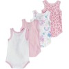 Chicco Baby Unisex Sleeveless Cotton Bodysuits Set, White/Rose, 18 months