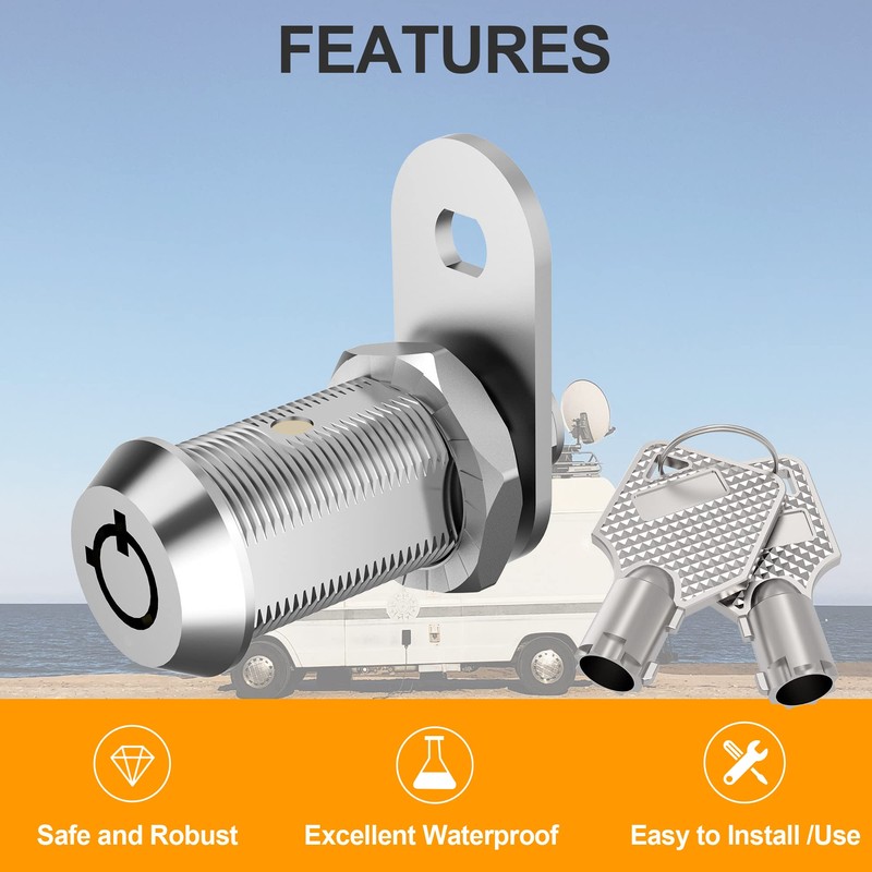 BOZXYE 3 Pack Cabinet Locks with Keys, 1-1/8" Tubular Cam