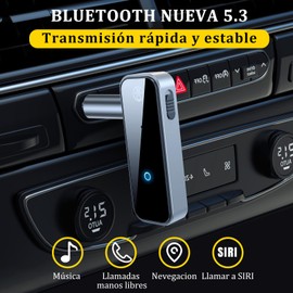 WADAYEY 5.3 Receptor Bluetooth para Coche,Bluetooth Música Audio Estéreo Adaptador Receptor,2En1 Transmisor&Receptor Bluetooth Inalámbrico para Automóvil,Estéreo Doméstico,Auriculares,Parlantes