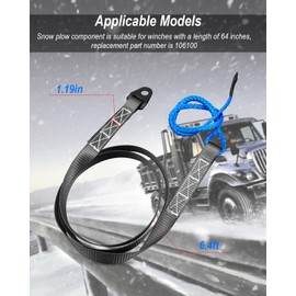 ULZOZN 64 Inch Plow Strap Fit for UTV ATV Winch and 1.25" Wide Heavy Duty Plow Lift Strap, Snow Plow Belt Replace 106100 Black 3/16" Synthetic Line