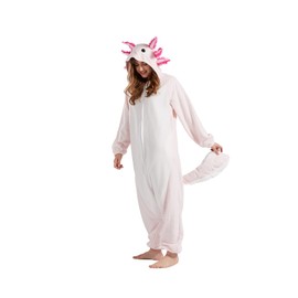 Hstyle Unisex Adult Onesie Anime Costume Kigurumi Cosplay Animal Pyjamas Hoodie Sleepwear Pyjamas, Axolotl Pink