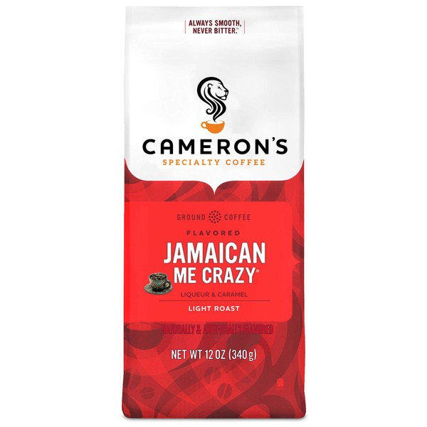 Cameron's Coffee Roasted Ground Coffee Bag, Flavored, Jamaican Me Crazy, 12 Ounce
