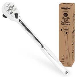 FIRSTINFO F32433D 1/2" Drive Ratchet Handle Wrench 120-Tooth Sealed Head Design Stubby Ratchet Handle Reversible