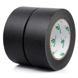 BOMEI PACK Masking Tape for Construction Black, Width 2 Inches (50 mm) x Length 166.6 ft (50 m) General Purpose Painters Tape
