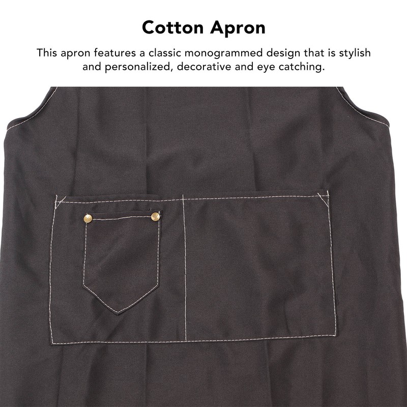 2 Pcs Black Cotton Apron Kitchen Breathable Oil Resistant Apron
