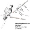 Sketching Highlight Pen, White Charcoal Pencil, White Pencil Set, Non-Toxic