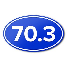 Anti-UV Vinyl Car Bumper Stickers for Running, Marathons, Ultras, Triathlons, Cycling - Blue - 70.3