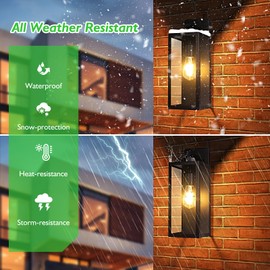 BesLowe Large Size Outdoor Wall Light Fixture, Exterior Lighting Fixture Porch Sconce Wall Mounted, Waterproof Outdoor Wall Lantern, Outside Light for House Patio Front Door Entryway, Black