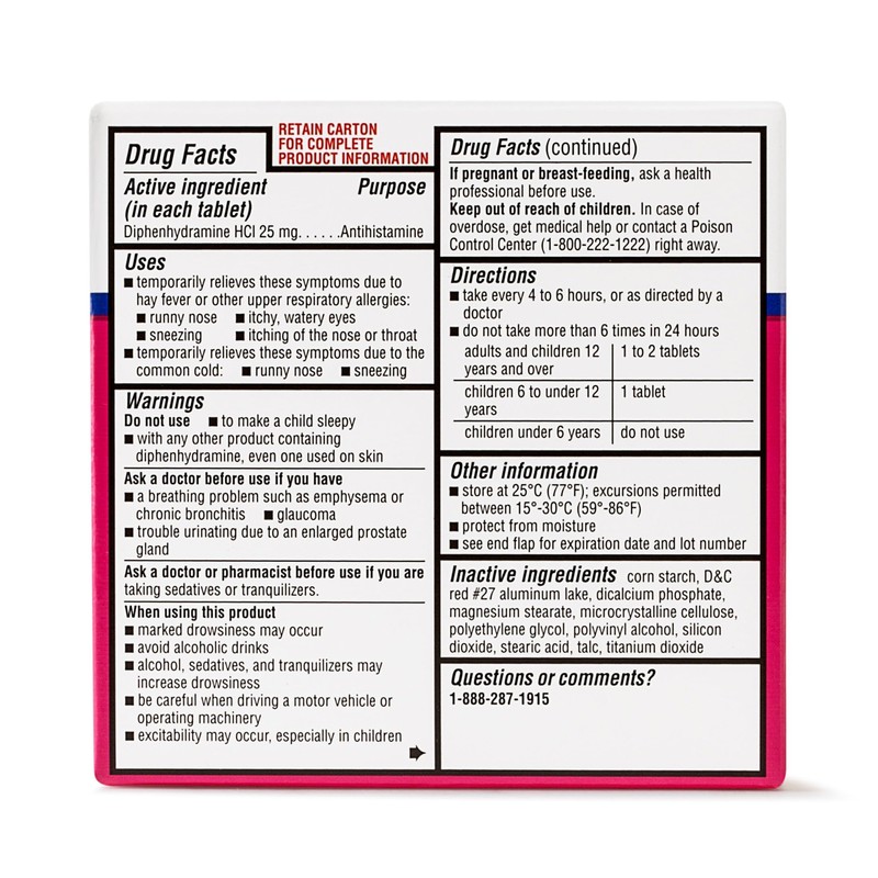 Equate Allergy Relief 25 mg, 100ct Tablets (Pack 2) +