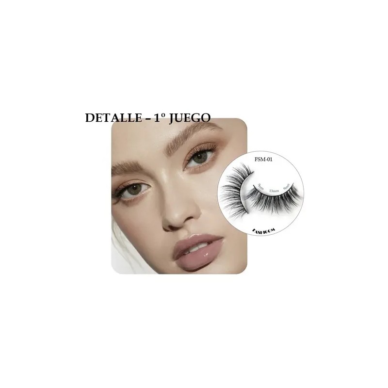 Pestañas Magnéticas Maquillajes Reutilizable Super Suave 8x1