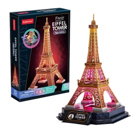 3D Puzzle - Eiffel Tower LED | 3D Puzzle Children from 8 | 3D Puzzle Children and 3D Puzzle Adults | Gift for Children | Model Kit Adults | 51 Pieces
