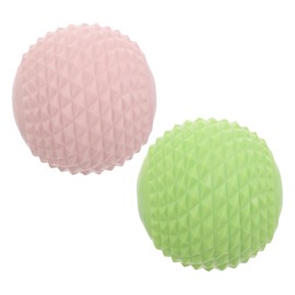 Baluue 2pcs Fitness Massage Balls for Myofascial Release Portable Acupoint Massage Tool for Back Neck and Foot Relief Home Gym and Yoga Use Pink Green