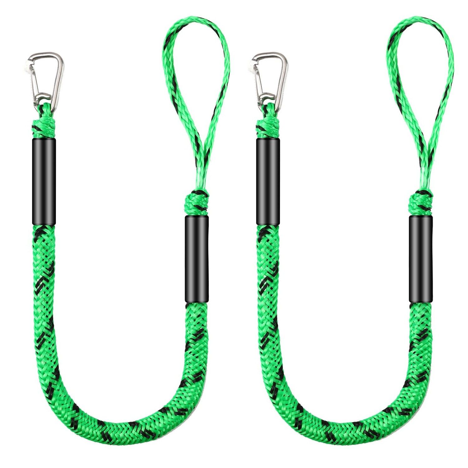 2 Pcs Boat Bungee Dock Lines, 4 Feet Mooring Rope for Docking Stretches ...
