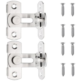 90 Grad Flip Schiebetor Riegel,2 PCS Edelstahl Rechtwinklig Türschloss Riegel Rechten ​Winkel Türbeschlag Schiebetür Schloss 90 Grad Edelstahl Türschloss für Tor Badezimmer WC Garten Fenstertür