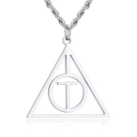 Hisatan Initial Necklace for Men, A-Z Letter Pendant Necklaces Silver Mens Stainless Steel Monogram Alhpabets Charm Gifts Jewelry, 24 inch Box Chain, Medium, Stainless Steel, No Gemstone