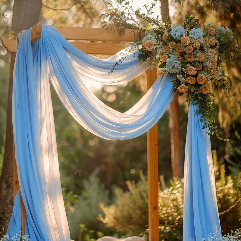 Wokceer Wedding Arch Draping Fabric 28.7" x 20FT Dusty Blue