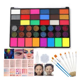 Kit De Pintura Facial Maquillaje Corporal Base Agua 42 Color