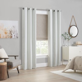 ECLIPSE Drew Noise Reducing Blackout Cordless Lined Window Roman Shade for Living Room, 27 in x 64 in, Linen