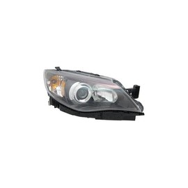 Right Passenger Side Halogen Headlight Assembly - Black - Compatible with 2008-2011 Subaru Impreza