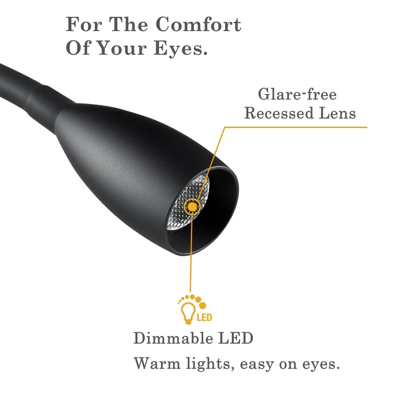 Obeaming 12V Dimmable Reading Light, RV Boat Bedside Reading Lamp,