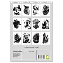 Welt und Mythologie der Wikinger (Wandkalender 2025 DIN A4 hoch), CALVENDO Monatskalender