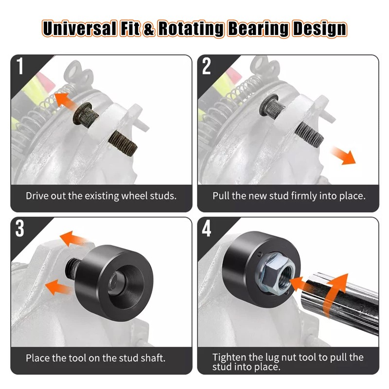 RULLINE 22800 Wheel Stud Installer Replace Most All Automotive and