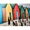 Greetingles Lowry-Style 12"/31cm Square Framed Print. Beautiful Black Ash Frame