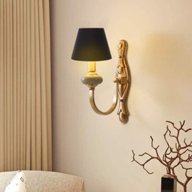 Holibanna Small Lamp Shade Chandelier Shade for Candelabra Bulbs 3.5 x 5.9" Clip Mount Shade Cloth Barrel Lamp Shade E14 for Chandelier Table Hallway Lamps Black