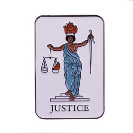 Lady Justice Tarot Card Fortune Teller Goth 1.1" Lapel Enamel Pin, 1.1 Inches, Enamel, enamel