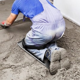 CNCEST Concrete Knee Boards Slider, 28'' x 8'' Stainless Steel Kneedboards Concrete Pavers Screed Board Masonry Floats Pair Moving Sliders w/Concrete Knee Pads & Board Straps