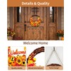 Fall Wreath for Front Door, Wooden Pumpkin Maple Leaf Door