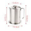 Bacon Grease Container with Strainer 304 Stainless Steel 1.8L Food