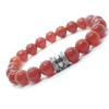 Ethnic men's bracelet in red carnelian beads and central stainless