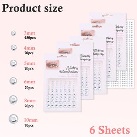 NOOEPC Hair Jewels, Clear Self Adhesive Hair Gems Prom Hair Accessories, Face Jewels Stickers for Makeup, Hair Diamonds,Hair Pearls Stick On,Bling Stickers Rhinestone for Crafts,Face,Makeup