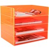 Gelite Acrylic File Organizer for Desk 4 Tiered Stackable Letter